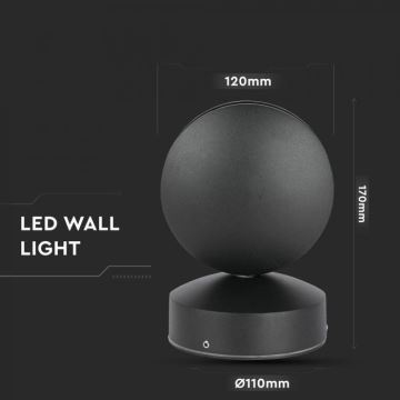 LED Utomhus wall flexible belysning LED/7W/230V 3000K IP65 svart