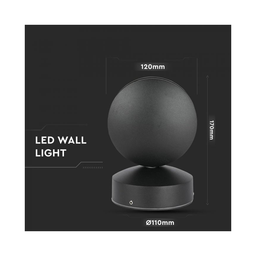 LED Utomhus wall flexible belysning LED/7W/230V 3000K IP65 svart