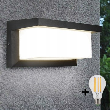 LED vägglampa för utomhusbruk NEELY 1xE27/9W/230V 3000K IP54 antracit