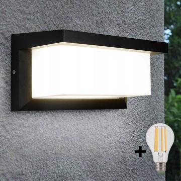 LED vägglampa för utomhusbruk NEELY 1xE27/9W/230V 3000K IP54 svart