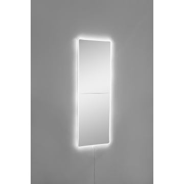 LED Väggspegel med en bakgrundsbelyst RECTANGULAR 80x20 cm vit