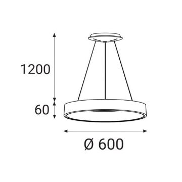 LED2 - LED ljuskrona med upphängningsrem BELLA LED/50W/230V 3000K diameter 60 cm vit