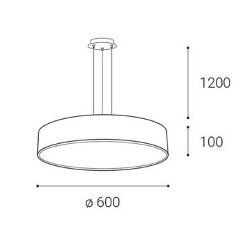 LED2 - LED ljusreglerad ljuskrona på textilsladd MONO LED/60W/230V 3000K/4000K vit