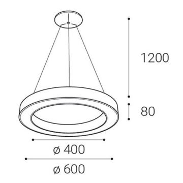LED2 - LED ljusreglerad ljuskrona på textilsladd SATURN LED/50W/230V 3000K/4000K vit
