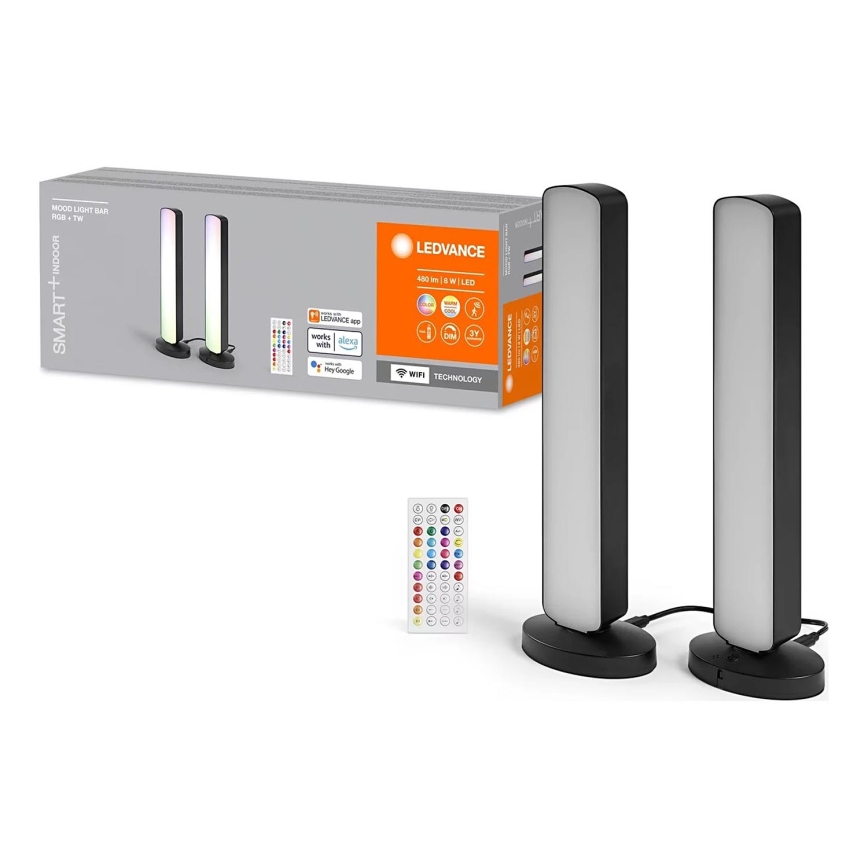 Ledvance - KIT 2x LED RGBW Ljusreglerad bordslampa MOOD LIGHT LED/4W/230V Wi-Fi + +Fjärrkontrol