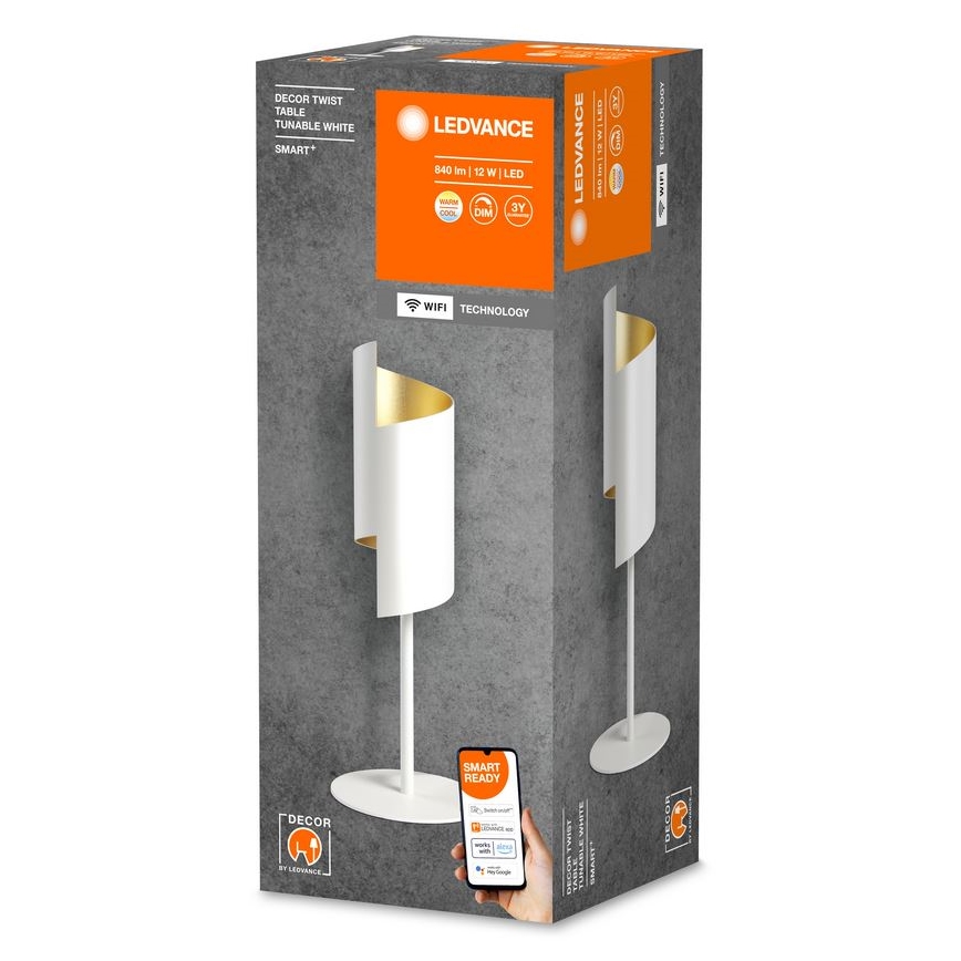 Ledvance - LED Dimbar bordslampa SMART+ DECOR TWIST LED/12W/230V 3000-6500K Wi-Fi vit