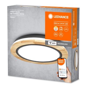 Ledvance - LED Dimbar taklampa SMART+ ORBIS WOOD LED/24W/230V 2700-6500K ek Wi-Fi