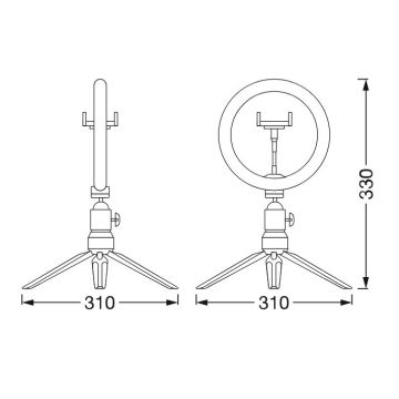 Ledvance - LED Dimbar bordslampa med stativ och hållare för vloggning LED/5,5W/USB 3000/4000/6500K