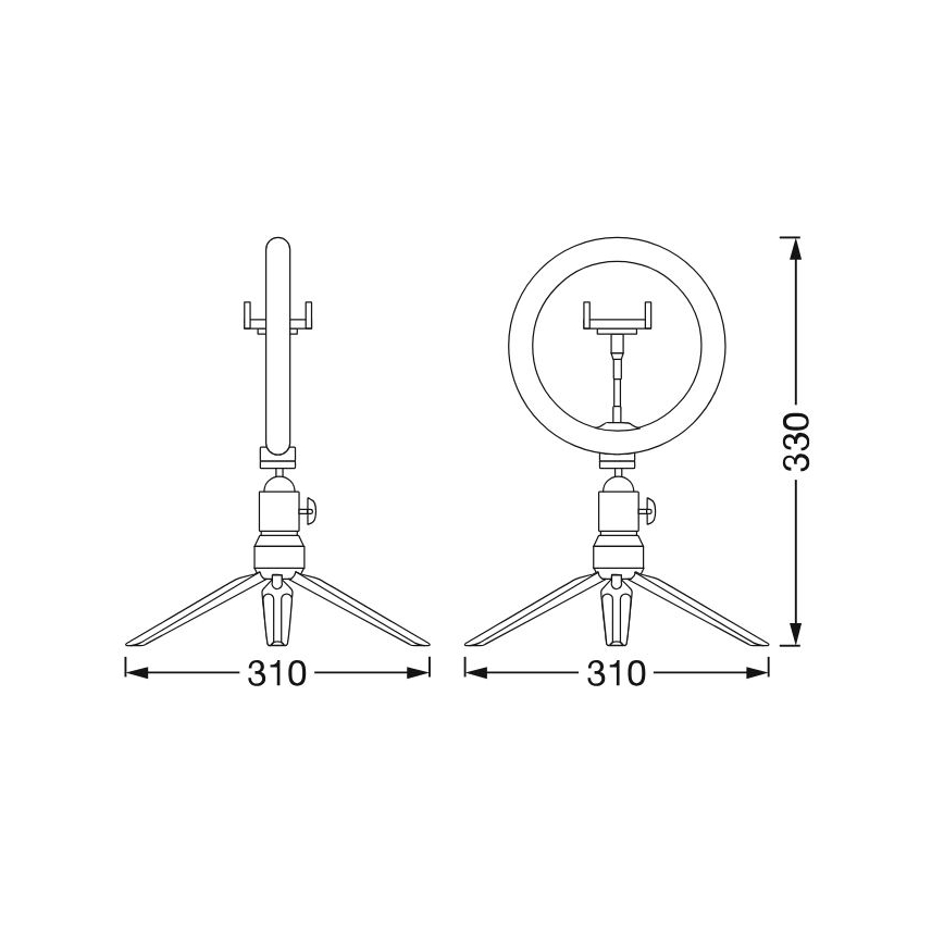 Ledvance - LED Dimbar bordslampa med stativ och hållare för vloggning LED/5,5W/USB 3000/4000/6500K