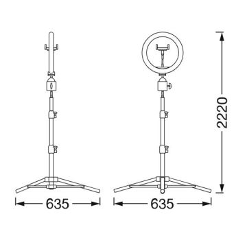 Ledvance - LED Dimbar golvlampa med stativ och hållare för vloggning LED/6W/USB 3000/4000/6500K