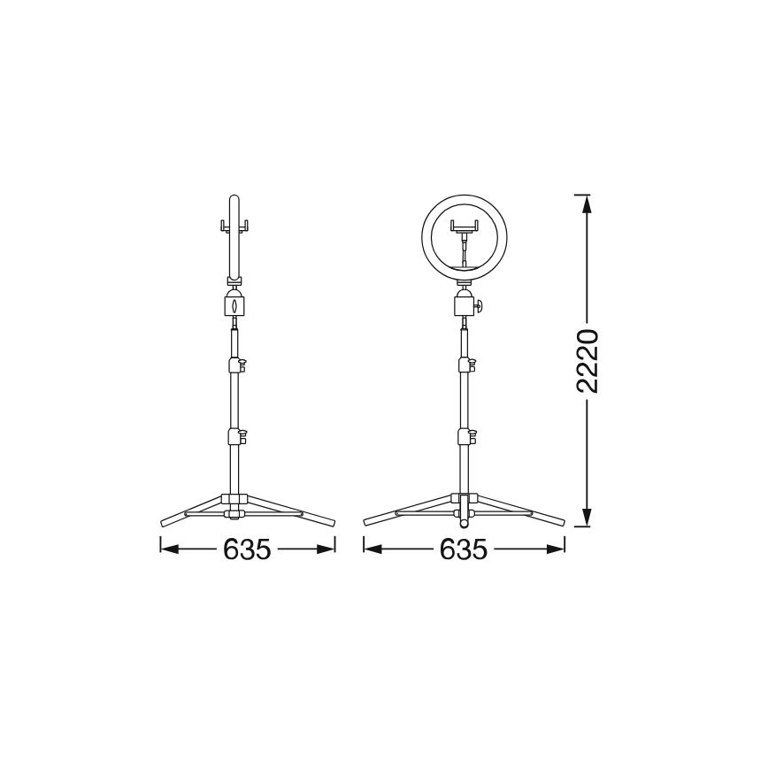 Ledvance - LED Dimbar golvlampa med stativ och hållare för vloggning LED/6W/USB 3000/4000/6500K