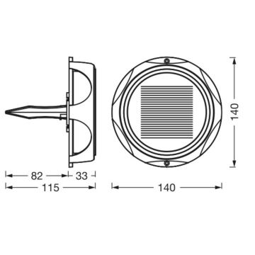 Ledvance - LED Ljusreglerad solcell lampa ENDURA STYLE SOLAR LED/1,2W/3,7V IP65