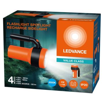 Ledvance - LED uppladdningsbar ficklampa med en strömbank FLASHLIGHT LED/3W/5V 2400mAh