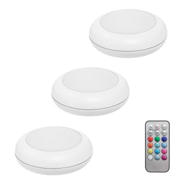 Ledvance - SET 3x LED Touch orienteringsbelysning DOT-IT LED/0,2W/4,5V + fjärrkontroll