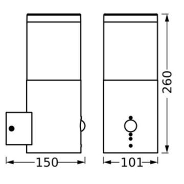 Ledvance - Utomhus vägglampa med sensor EBRO 1xE27/20W/230V IP44