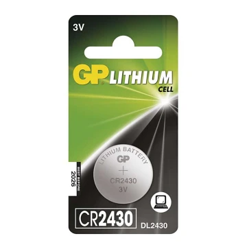 Litium knappcellsbatterier CR2430 GP LITHIUM 3V/300 mAh