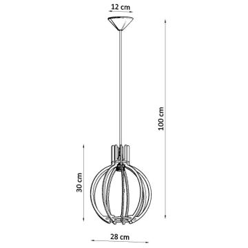 Ljuskrona med snöre ARANCIA 1xE27/60W/230V