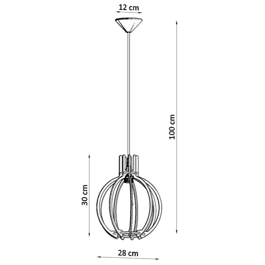 Ljuskrona med snöre ARANCIA 1xE27/60W/230V