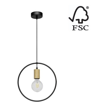 Ljuskrona med snöre CARSTEN 1xE27/60W/230V matt ek - FSC-certifierad