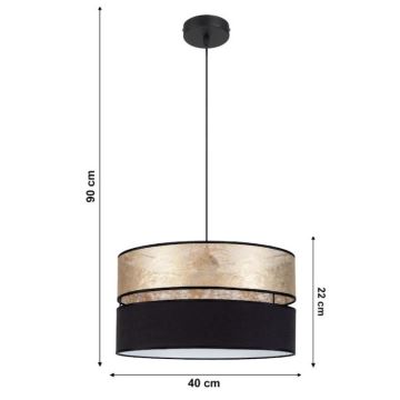 Ljuskrona med snöre LIMA 1xE27/60W/230V guld/svart