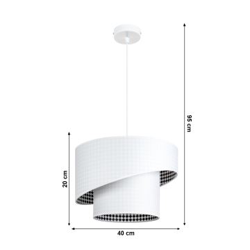 Ljuskrona med snöre LORI 1×E27/60W/230V Vit