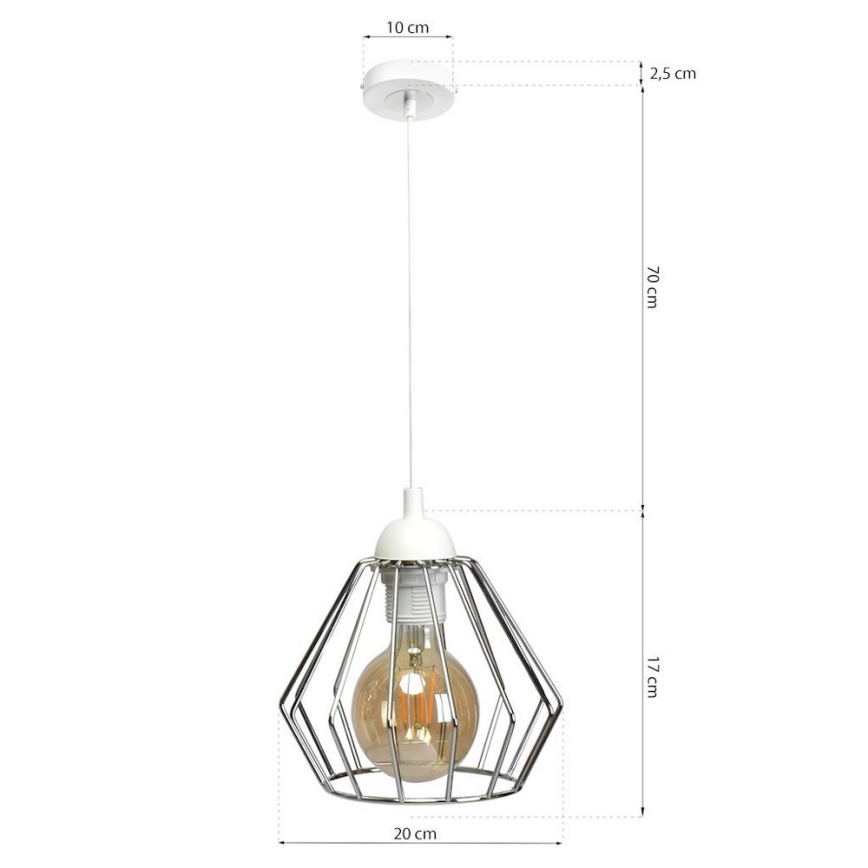 Ljuskrona med snöre NORMAN 1xE27/60W/230V