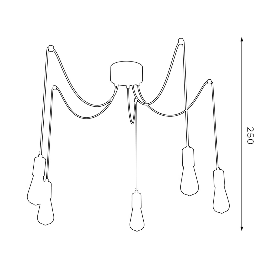 Ljuskrona med snöre SPINDEL 5xE27/60W/230V