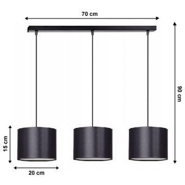 Ljuskrona med snöre TUZ 3xE27/60W/230V