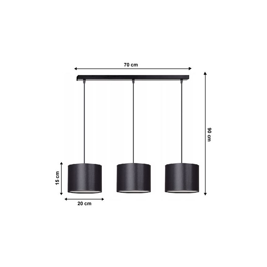 Ljuskrona med snöre TUZ 3xE27/60W/230V