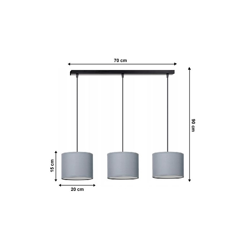 Ljuskrona med snöre TUZ 3xE27/60W/230V