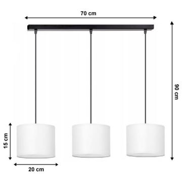 Ljuskrona med snöre TUZ 3xE27/60W/230V