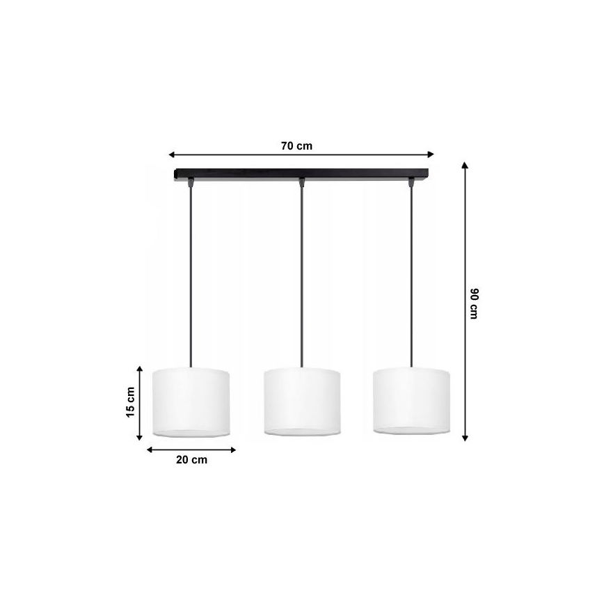 Ljuskrona med snöre TUZ 3xE27/60W/230V