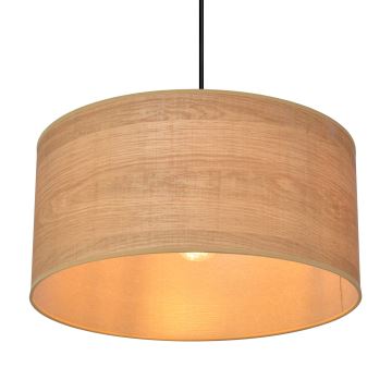 Ljuskrona med textilsladd ALBA 1xE27/60W/230V diameter 40 cm brun/svart