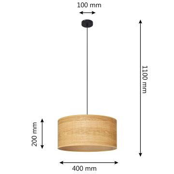 Ljuskrona med textilsladd ALBA 1xE27/60W/230V diameter 40 cm brun/svart