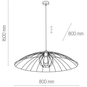 Ljuskrona med textilsladd BARBELLA 1xE27/60W/230V diameter 80 cm