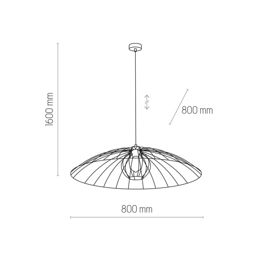 Ljuskrona med textilsladd BARBELLA 1xE27/60W/230V diameter 80 cm