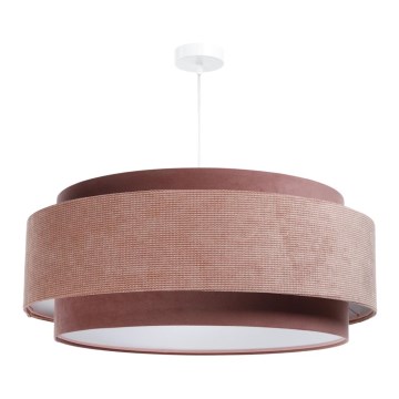 Ljuskrona med textilsladd DOBLO 1xE27/60W/230V diameter 60 cm rosa/vit