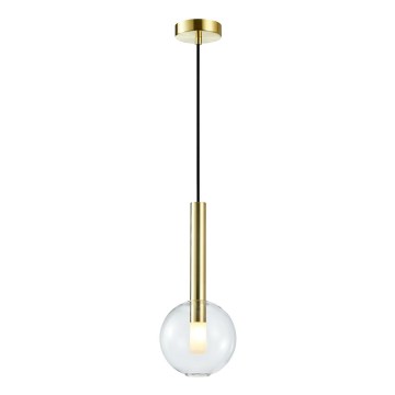 Ljuskrona med textilsladd NIKO 1xG9/9W/230V diameter 15 cm guld