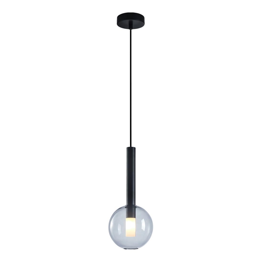 Ljuskrona med textilsladd NIKO 1xG9/9W/230V diameter 15 cm svart