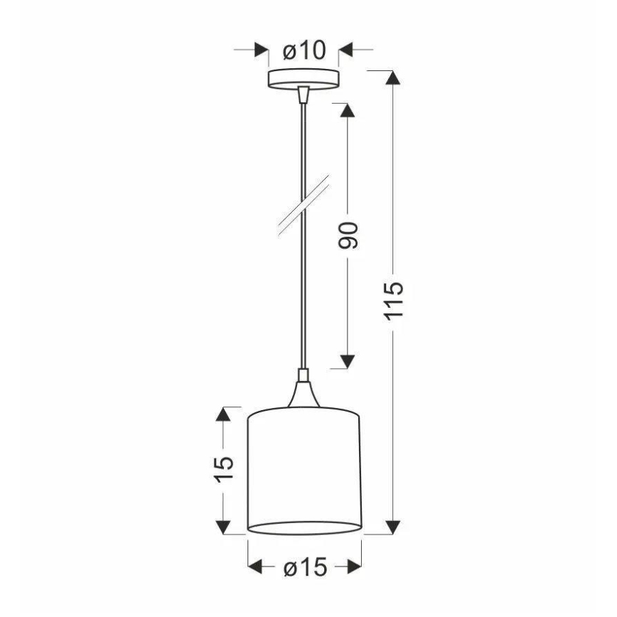 Ljuskrona med textilsladd PATTI 1xE27/60W/230V diameter 15 cm grön