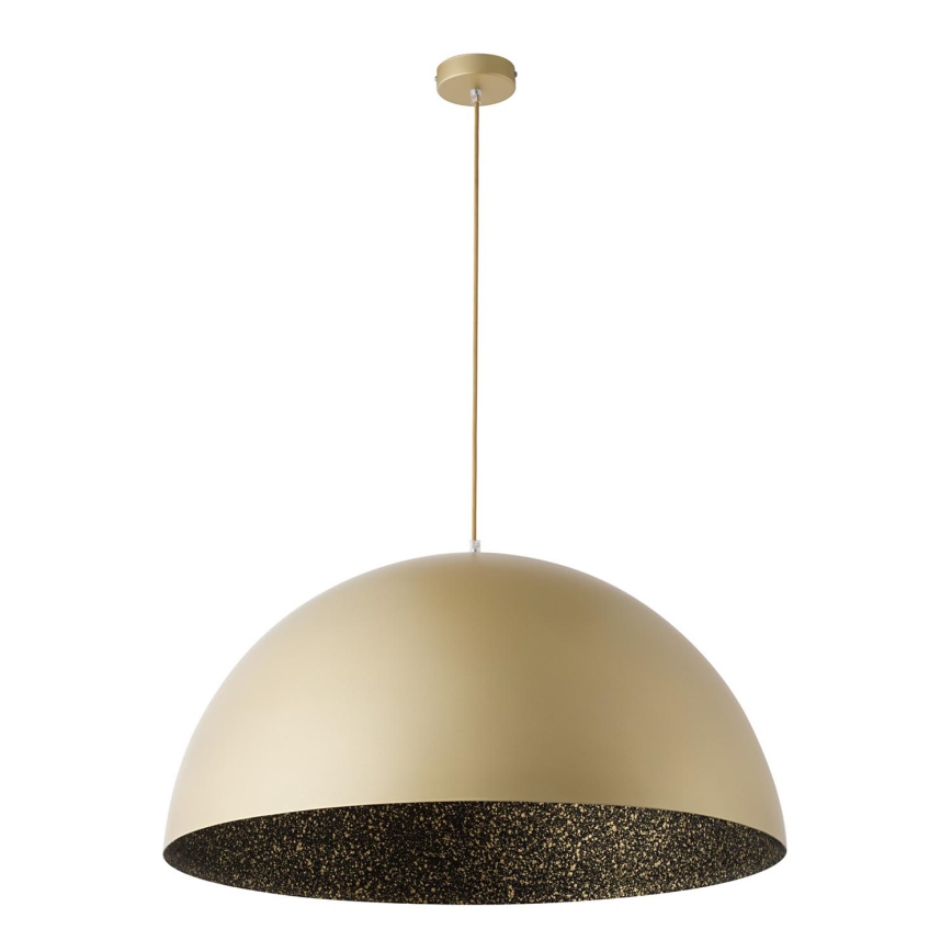 Ljuskrona med textilsladd SFERA 1xE27/60W/230V diameter 70 cm guld/svart