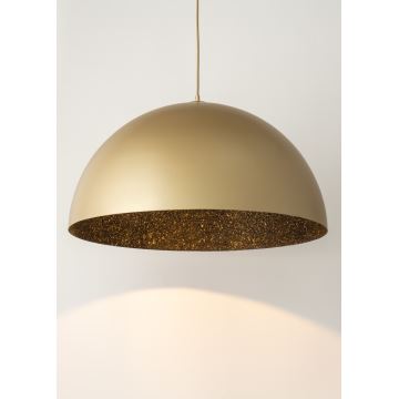 Ljuskrona med textilsladd SFERA 1xE27/60W/230V diameter 70 cm guld/svart