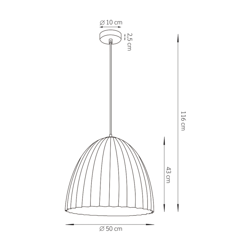 Ljuskrona med textilsladd TELMA 1xE27/60W/230V diameter 50 cm brun/guld