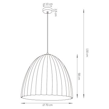 Ljuskrona med textilsladd TELMA 1xE27/60W/230V diameter 70 cm brun/guld