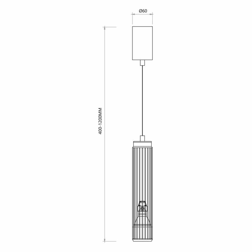 Ljuskrona med textilsladd VERTICAL 1xGU10/8W/230V svart