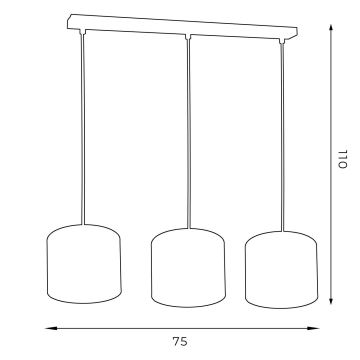 Ljuskrona med upphängningsrem ARDEN 3xE27/60W/230V grön/gyllene