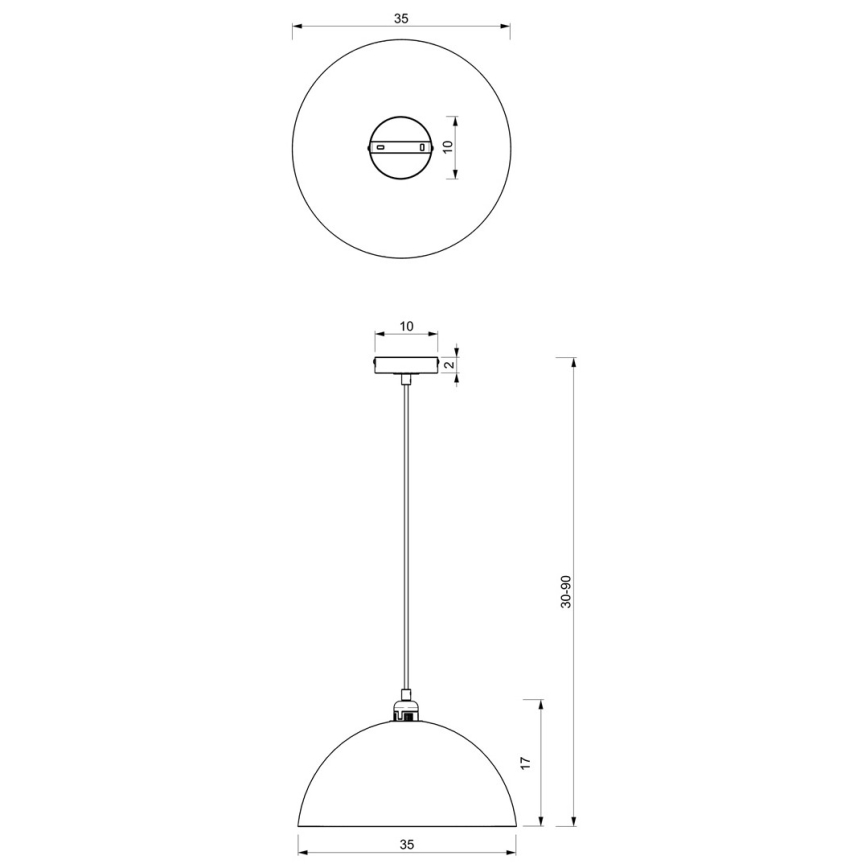 Ljuskrona med upphängningsrem  BETA 1xE27/60W/230V d. 35 cm vit