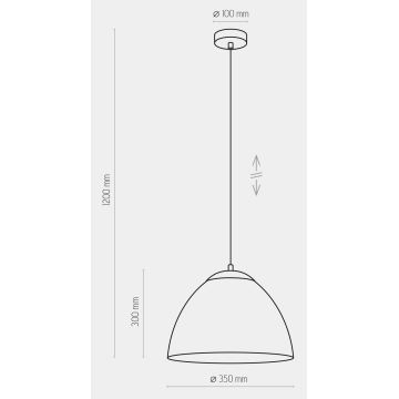 Ljusskrona med upphängningsrem  FARO 1xE27/60W/230V grå