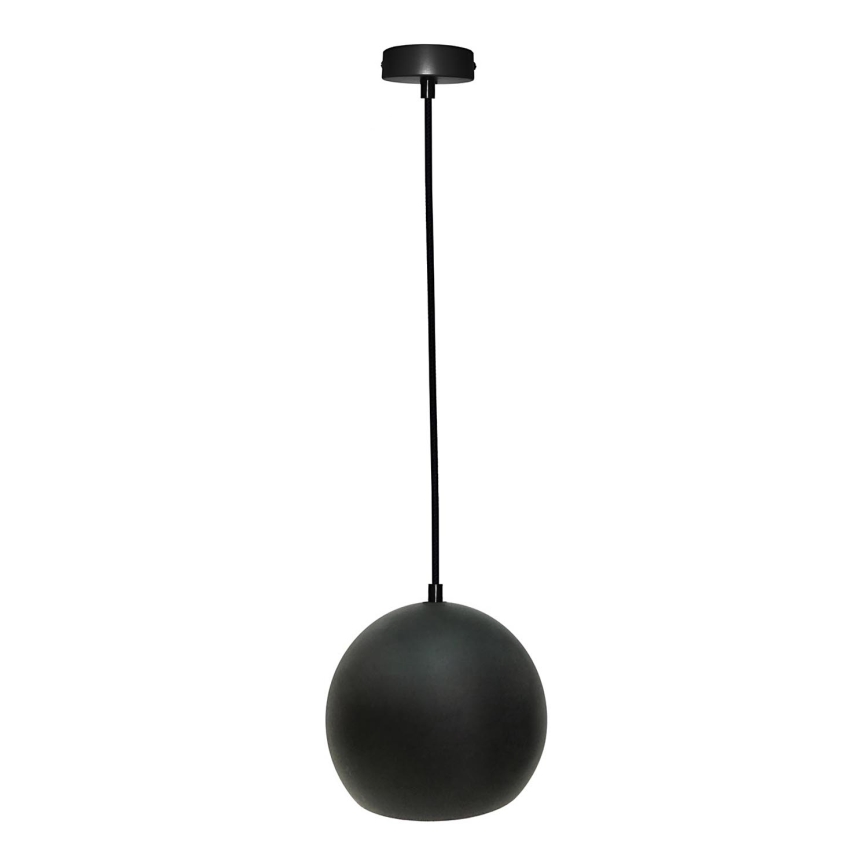 Ljuskrona med upphängningsrem FLEN 1xE27/40W/230V diameter 20 cm svart