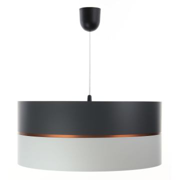 Ljusskrona med upphängningsrem  GLAM HOME 1xE27/60W/230V diameter  40 cm svart /grå